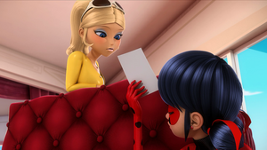 Chloé and Ladybug watching her picture of her and Sabrina