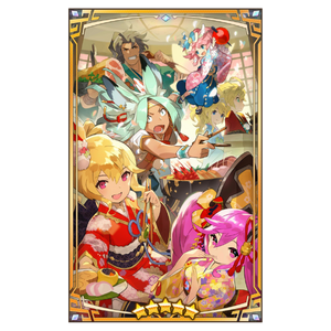 Euden and his friends in the refined "Happy New Year!" Wyrmprint