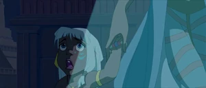 Kida watching the city of Atlantis becoming protected by its magic power source, "the Heart of Atlantis."