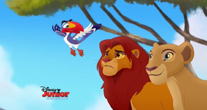 Zazu with Simba and Nala