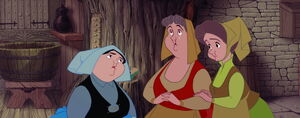 Merryweather and her sisters feeling guilty for having to break Aurora's heart after they reveal her true identity to her.