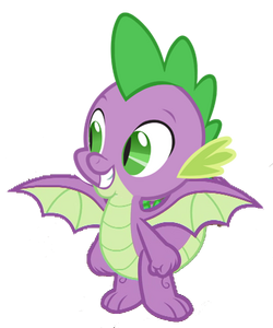 Spike with his new wings