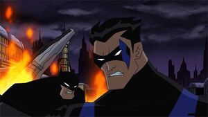 Nightwing with Batman in The Batman animated series.