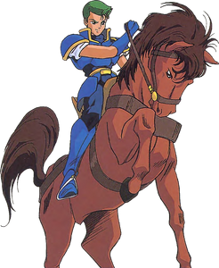 Official artwork of Luke from Fire Emblem: Mystery of the Emblem.