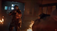 Weaver witnessing Nikolai ready to face to face at him.
