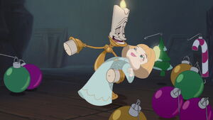 Lumiere and Angelique's romantic moment.