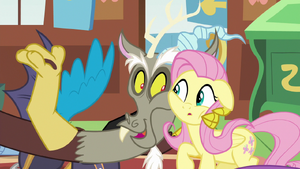 Discord holding Fluttershy close S6E17