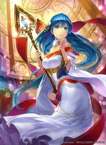 Artwork of a trading card of Elice for Fire Emblem 0
