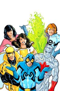 Captain Atom with the Super Buddies.