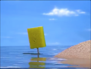 SpongeBob in real life on land.