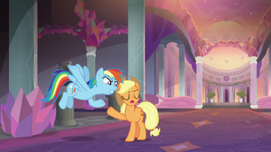 AJ and Rainbow argue until episode ends S8E9