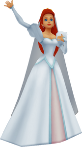Ariel in her wedding dress.