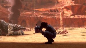 Boba mourns his father's death