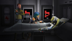 Sabine and Kanan visit the injured Hera.