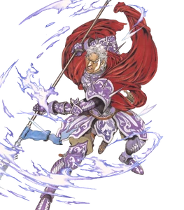 Jagen's portrait when executing a special attack in Fire Emblem Heroes.