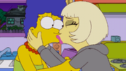 Lady Gaga kissing Marge
