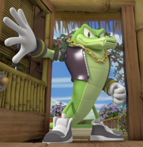 Vector makes his first appearance in Vector Detector from Sonic Boom.