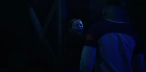 The illusion of Lucas being hit by Max before she escapes from Vecna.