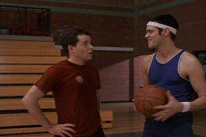 Steven and Chip at the basketball gym