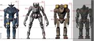 Size comparison of the cameo Jaegers.