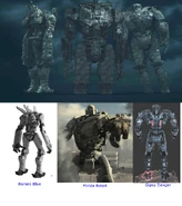 Oblivion Bay Jaegers Identified.jpg (427 KB) A comparison of the rendered models in Oblivion Bay to concept art of Romeo Blue and Gipsy Danger, and the early demo created by Miranda Studios