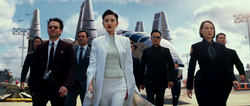 Newton arrives with Liwen Shao and Mako Mori.