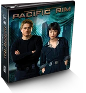 3D Mock-up of the trading card case, featuring Mako Mori (R) and Raleigh Becket (L).