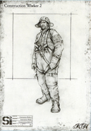 Concept art of common attire of a Wall worker.