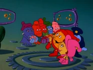 The ghosts receive their presents.