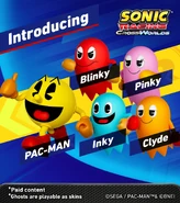 Promotional image introducing Pac-Man and the Ghosts