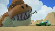 A Pacasaurus Pex picks its teeth with the spear