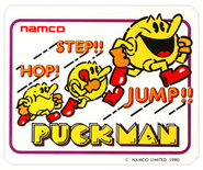 A promotional sticker featuring Pac-Man