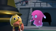 Pinky thinks Pac is cuter than that cruel pirate and wants Pac to stop him