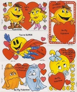 Unknown manufacturer, Pac-Man Valentine's Day cards