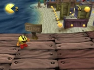Pac-Man at the beginning of Buccaneer Beach.