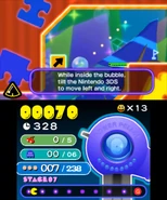 Pac-Man floating inside of a bubble