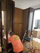 A worker with the logo