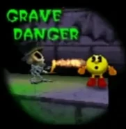 Loading screen for Grave Danger from Pac-Man World