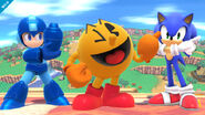 Pac-Man Image 1.jpg (131 KB) Sonic, Pac-Man, and Mega Man all posing in Super Smash Bros. for Wii U
