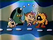 Power Pellets being launched out of a vending machine in the Pac-Man animated series.