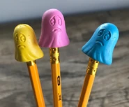 Unknown manufacturer, Pac-Man rubber pencil toppers
