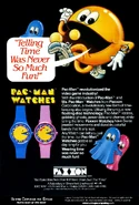Paxxon, Pac-Man and Ms. Pac-Man watches flyer