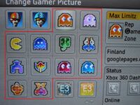 The "Gamer Pictures" included with the Pac-Man C.E. Picture Pack.