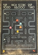 Unknown manufacturer, Pac-Man laminated placemat (version 1, back)