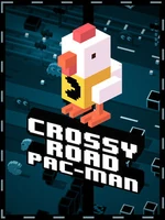 Crossy Road Pac-Man title screen.
