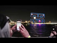 Drone light show in New York promoting Chomp Champs on October 2023