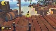Pac-Man at the beginning of Buccaneer Beach.