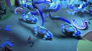 The Pac-Topus shuffles carts around to taunt Pac's friends