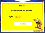 The screen that shows after you complete a level