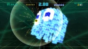 Pac-Man uses a Super Pellet to defeat the boss ghosts in the various boss rounds in Adventure.
